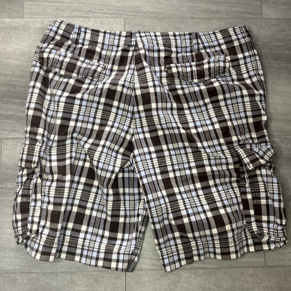 Tommy Hilfiger Shorts Mens Size 40 Brown & Blue Plaid Cargo Casual Walking - Picture 4 of 4